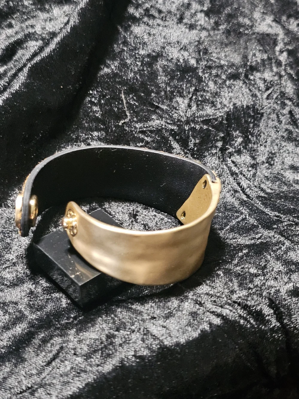 Gold and Leopard Print Cuff Bracelet - Women Accessories